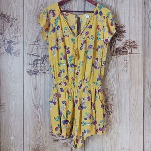 Old Navy Yellow Floral Gauzy Romper Size XS